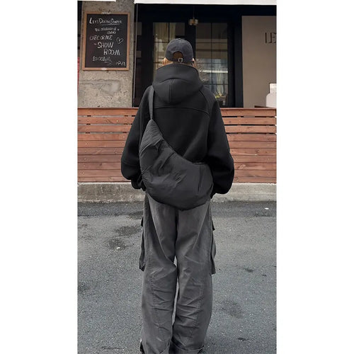 Brand Streetwear Women's Turtleneck Sweatshirt New Spring Autumn Oversized Hoodies Japanese INS Ninja Functional Hooded Pullover